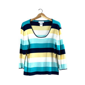 Women's Vintage Color Block Sag Harbor Sweater XL